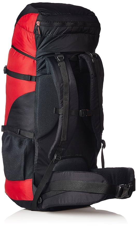 WILDCRAFT 60L Nylon Rucksack – Water-Resistant Travel & Hiking Backpack with Adjustable Straps, Red - Image 2